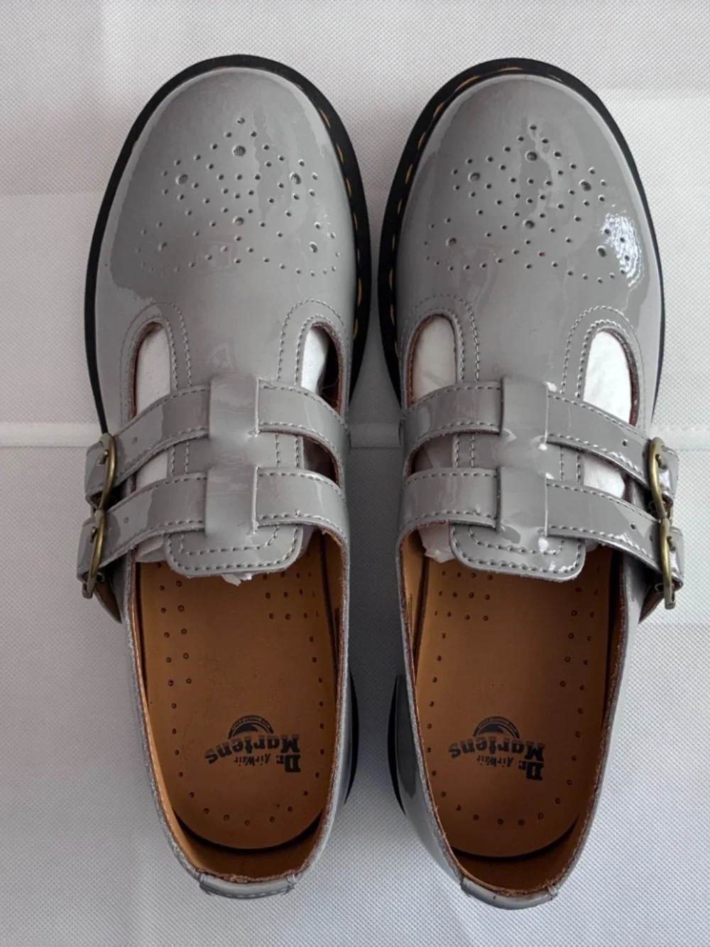 Doc Martens Grey Patent Leather Mary Janes — NIB — Indie 90s Alt. Size 10US/UK8